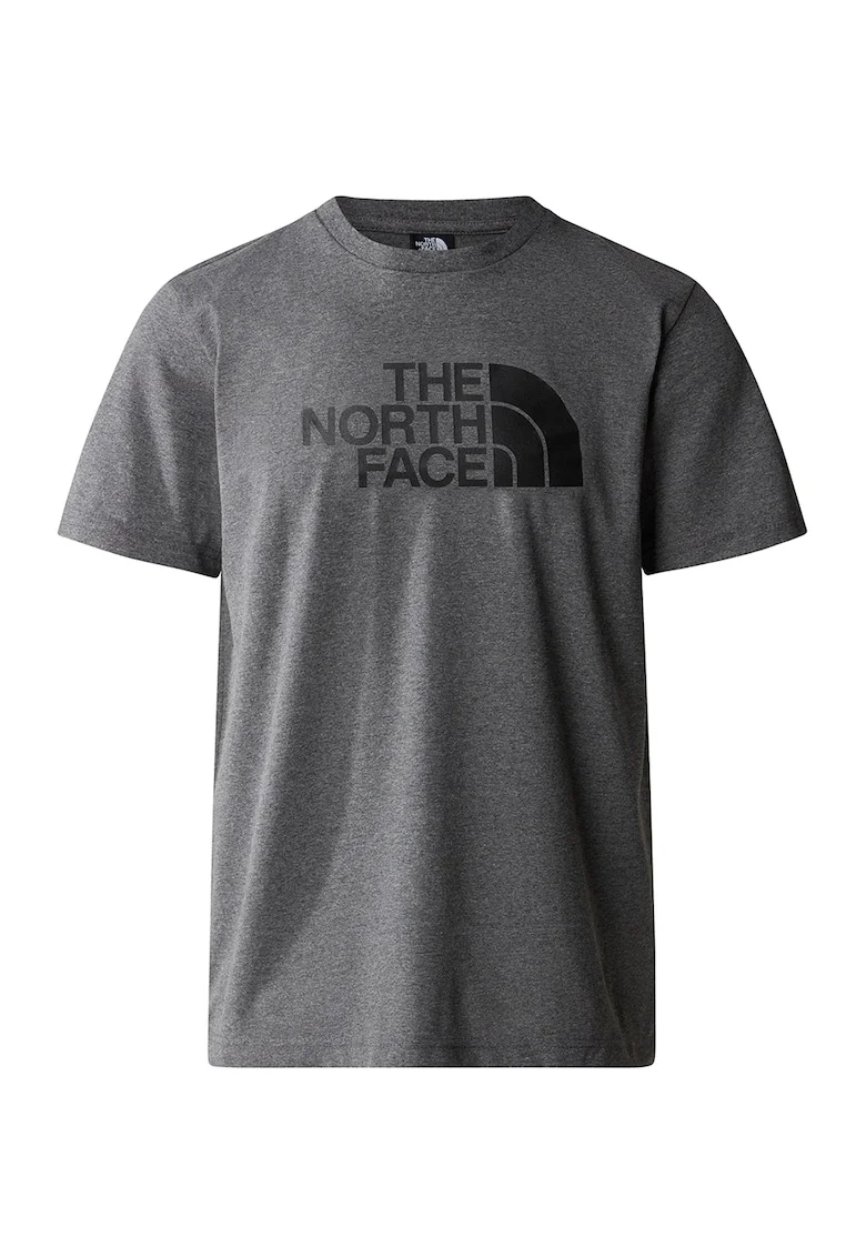 Tricou din bumbac cu imprimeu logo, Gri inchis