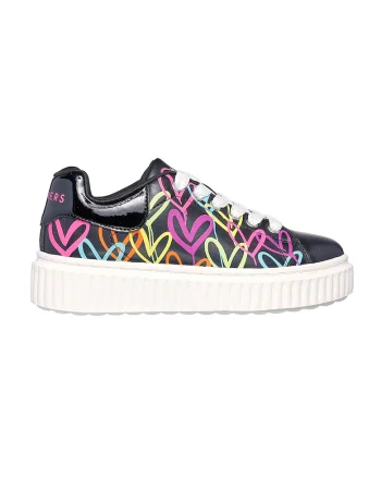Pantofi sport de piele ecologica Street, Negru/Multicolor