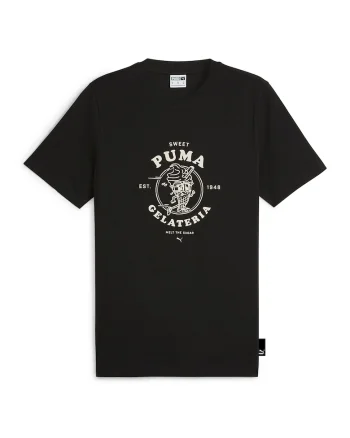 Tricou regular fit din bumbac cu imprimeu, Negru