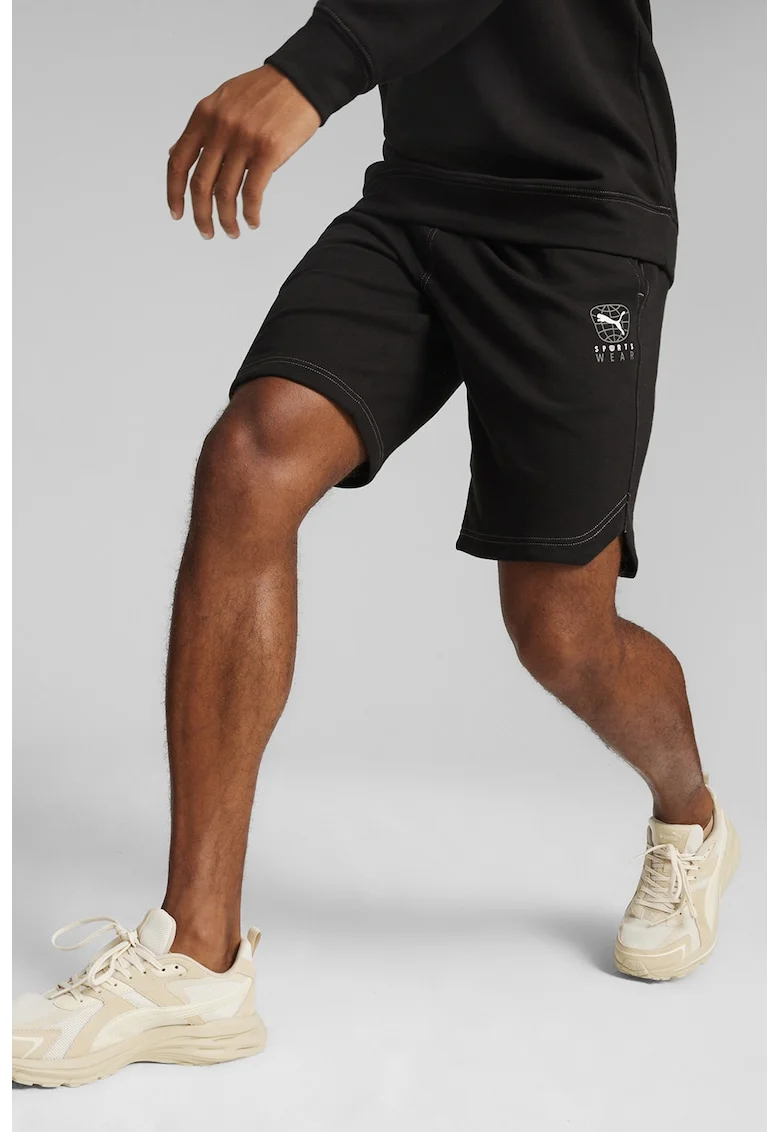 Pantaloni scurti cu snur de ajustare in talie Better Sportswear, Negru
