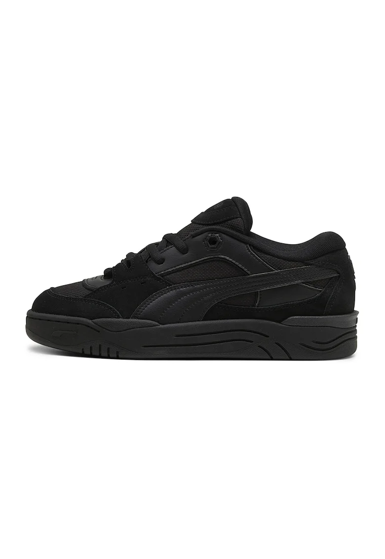 Pantofi sport unisex cu detalii din piele intoarsa ecologica - 46794, Negru