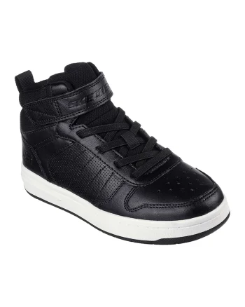 Pantofi sport mid-high din piele ecologica Smoothstreet, Alb/Negru