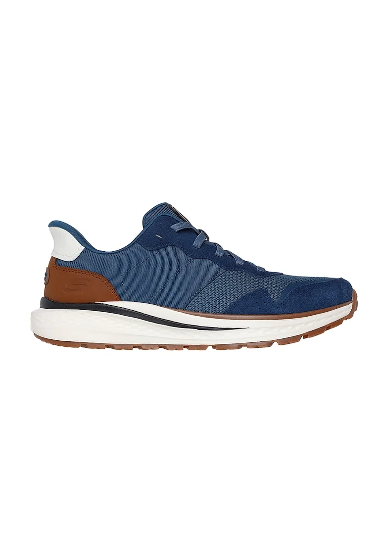 Pantofi sport din piele ecologica cu garnituri din piele intoarsa Slade Ultra, Albastru
