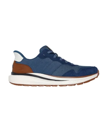Pantofi sport din piele ecologica cu garnituri din piele intoarsa Slade Ultra, Albastru