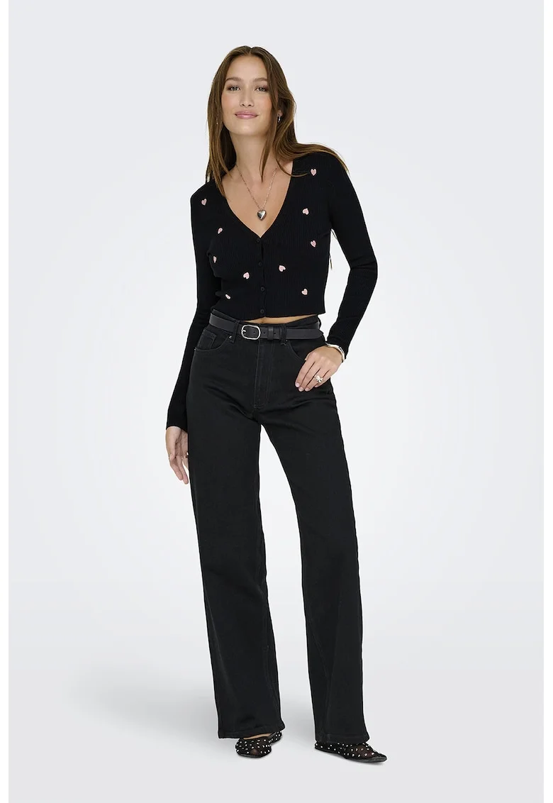 Blugi cu croiala ampla Juicy, Negru