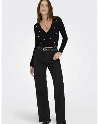 Blugi cu croiala ampla Juicy, Negru