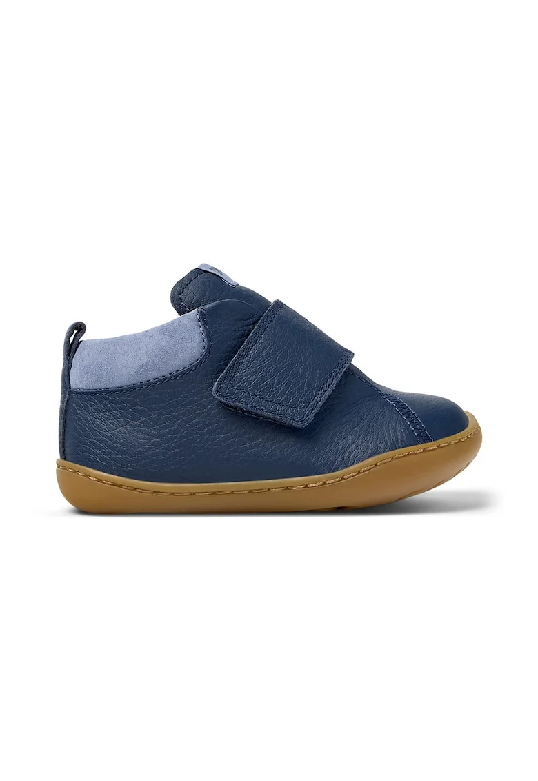 Pantofi din piele cu inchidere velcro, Albastru inchis