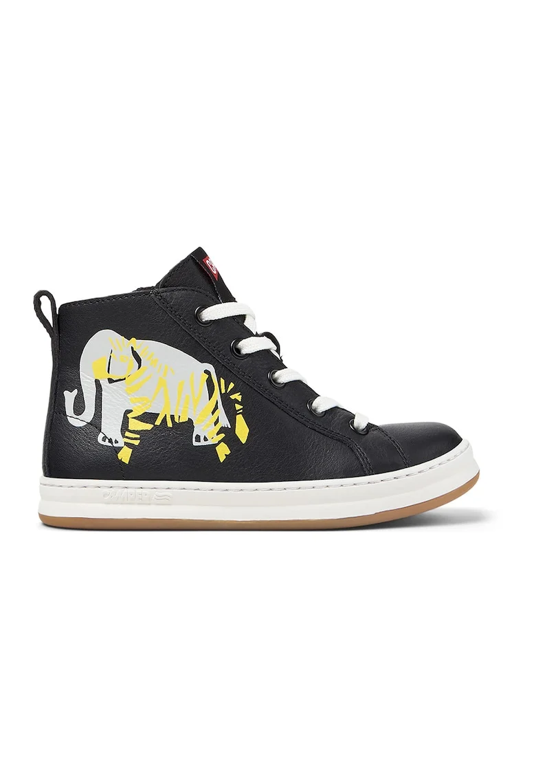 Pantofi sport high-cut cu fermoar, Negru/Galben