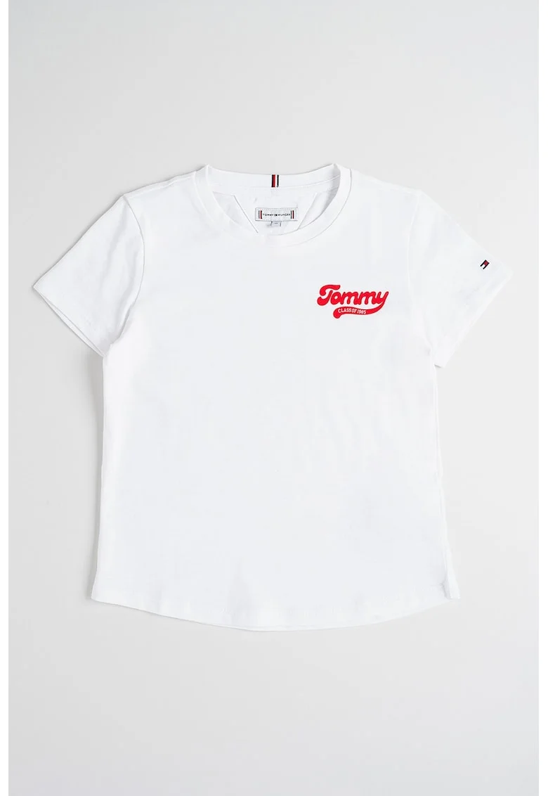 Tricou din amestec de bumbac cu logo, Alb optic