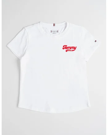 Tricou din amestec de bumbac cu logo, Alb optic