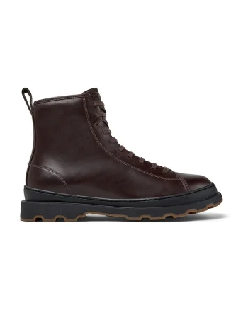 Ghete de piele cu banda pull-on, Maro cognac