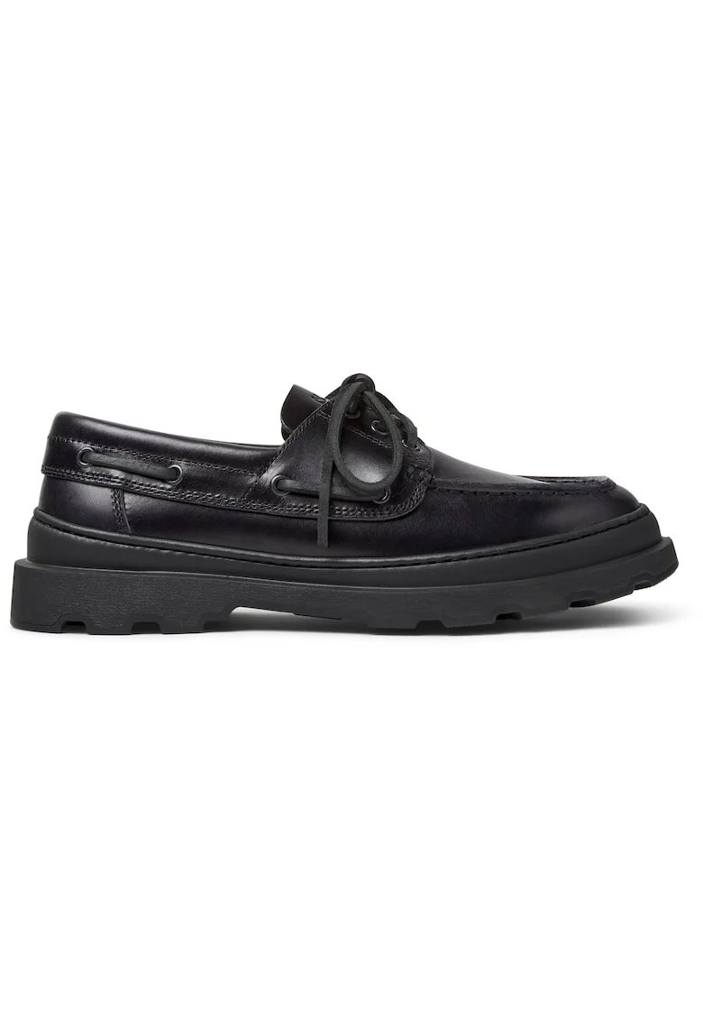 Pantofi boat de piele, Negru