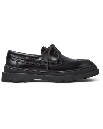 Pantofi boat de piele, Negru