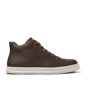 Pantofi sport inalti de piele Runner Four, Maro