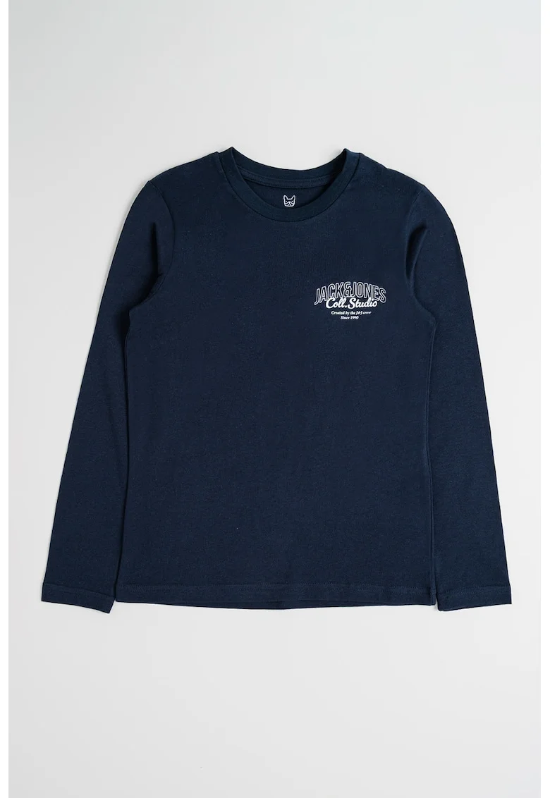 Bluza regular-fit cu decolteu la baza gatului, Alb/Bleumarin