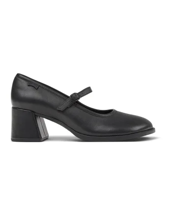 Pantofi din piele cu toc masiv, Negru