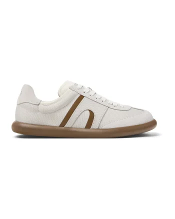 Pantofi sport din piele intoarsa cu insertii din plasa, Maro deschis/Alb murdar
