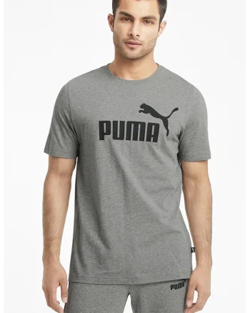 Tricou de bumbac cu imprimeu logo Essential, Negru/Gri inchis