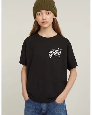 Tricou lejer din bumbac organic cu broderie logo, Alb/Negru