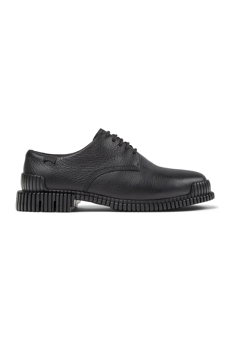 Pantofi din piele cu sireturi, Negru