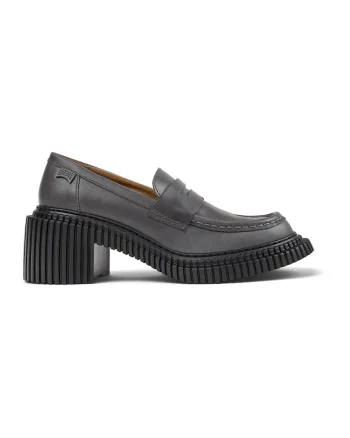 Mocasini uni din piele, Gri deschis
