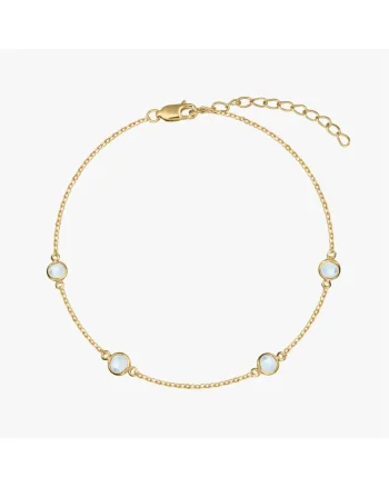 Bratara din argint Birthstone Golden June - Piatra Lunii