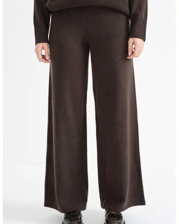 Pantaloni ampli de lana, Maro inchis