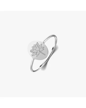 Inel din argint Birth Flower - July Lotus