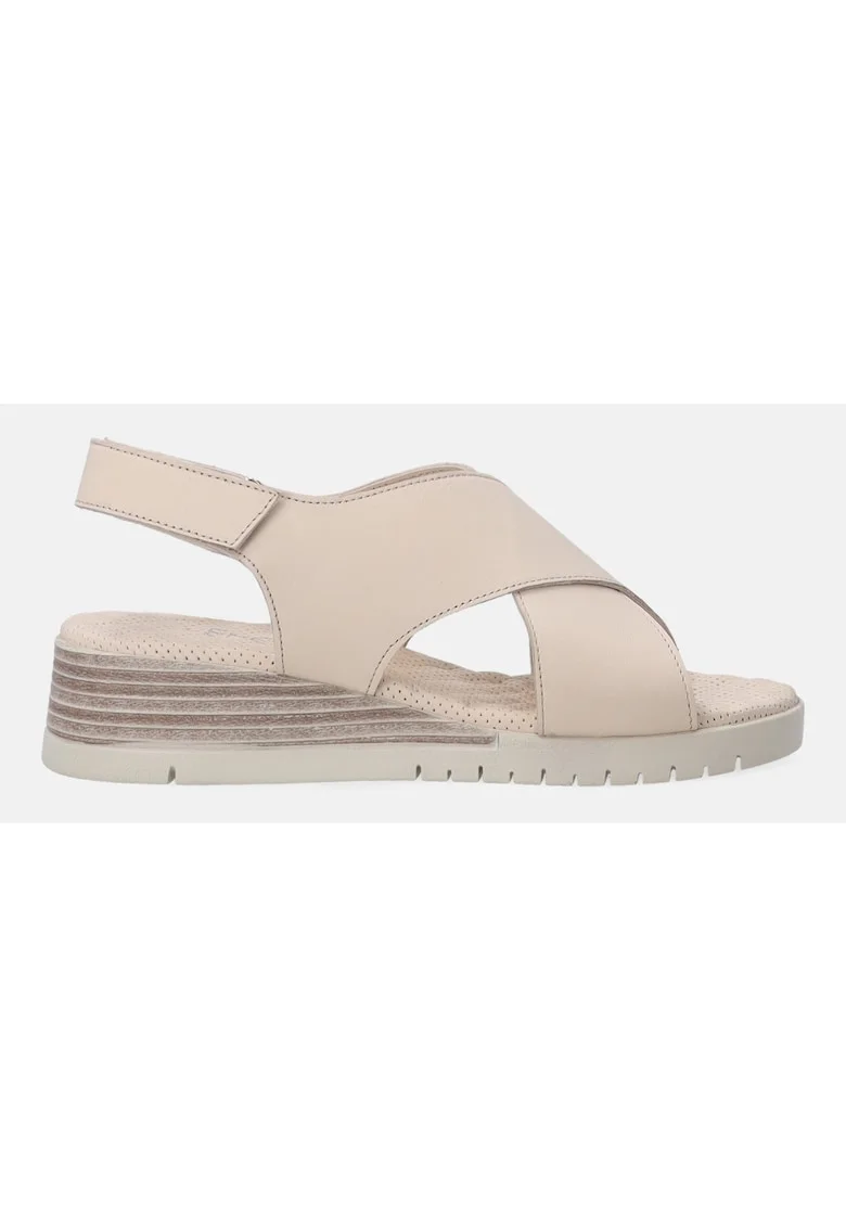 Sandaledin piele cu platforma si barete incrucisate