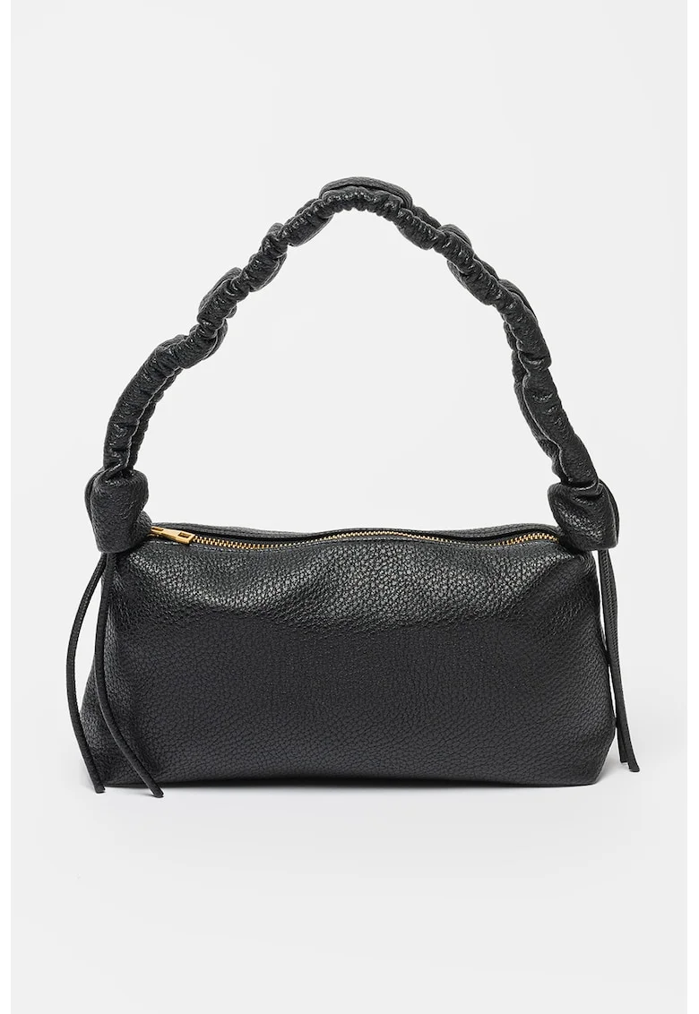 Geanta de piele ecologica cu maner si bareta detasabila, Negru