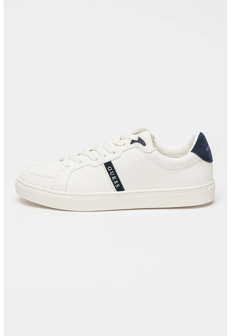 Pantofi sport cu logo, Alb murdar/Bleumarin