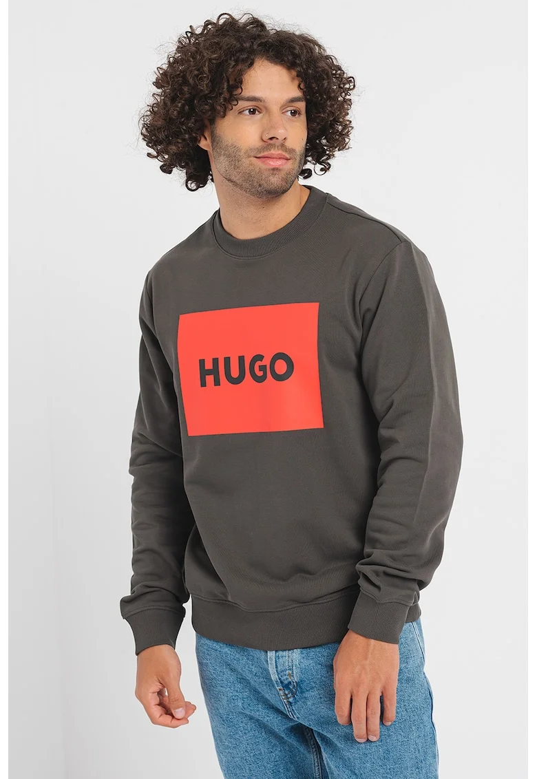 Bluza de trening cu imprimeu logo Duragol 222, Rosu/Gri inchis