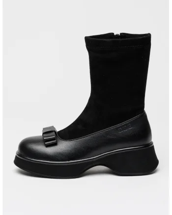 Botine cu funda, Negru