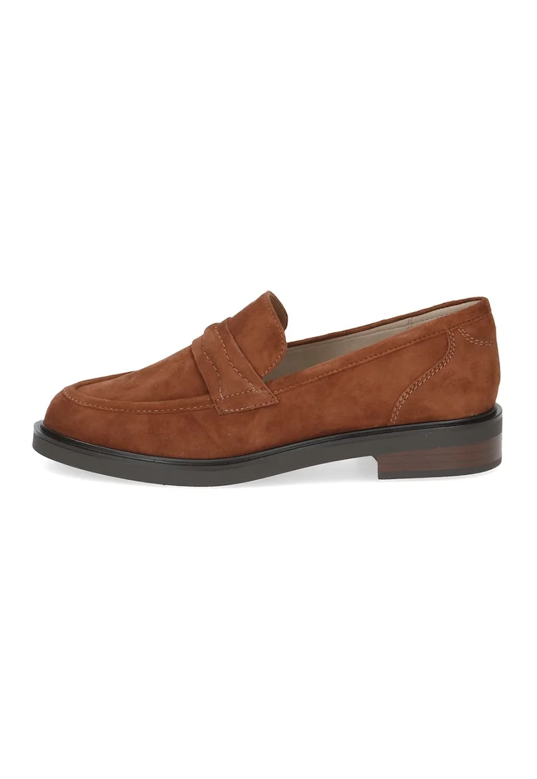 Pantofi loafer uni de piele, Maro scortisoara