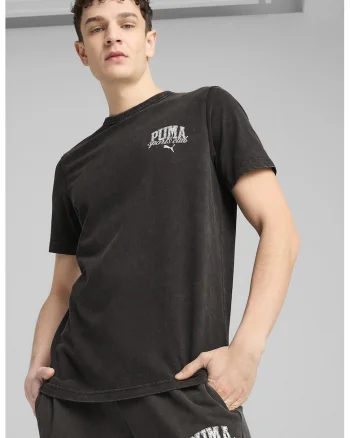 Tricou din bumbac cu decolteu la baza gatului, Negru