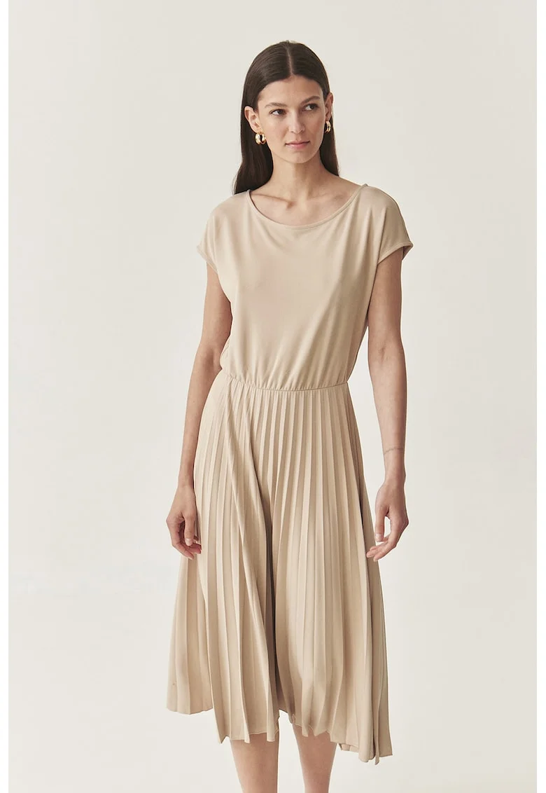 Rochie midi din amestec de modal, Bej