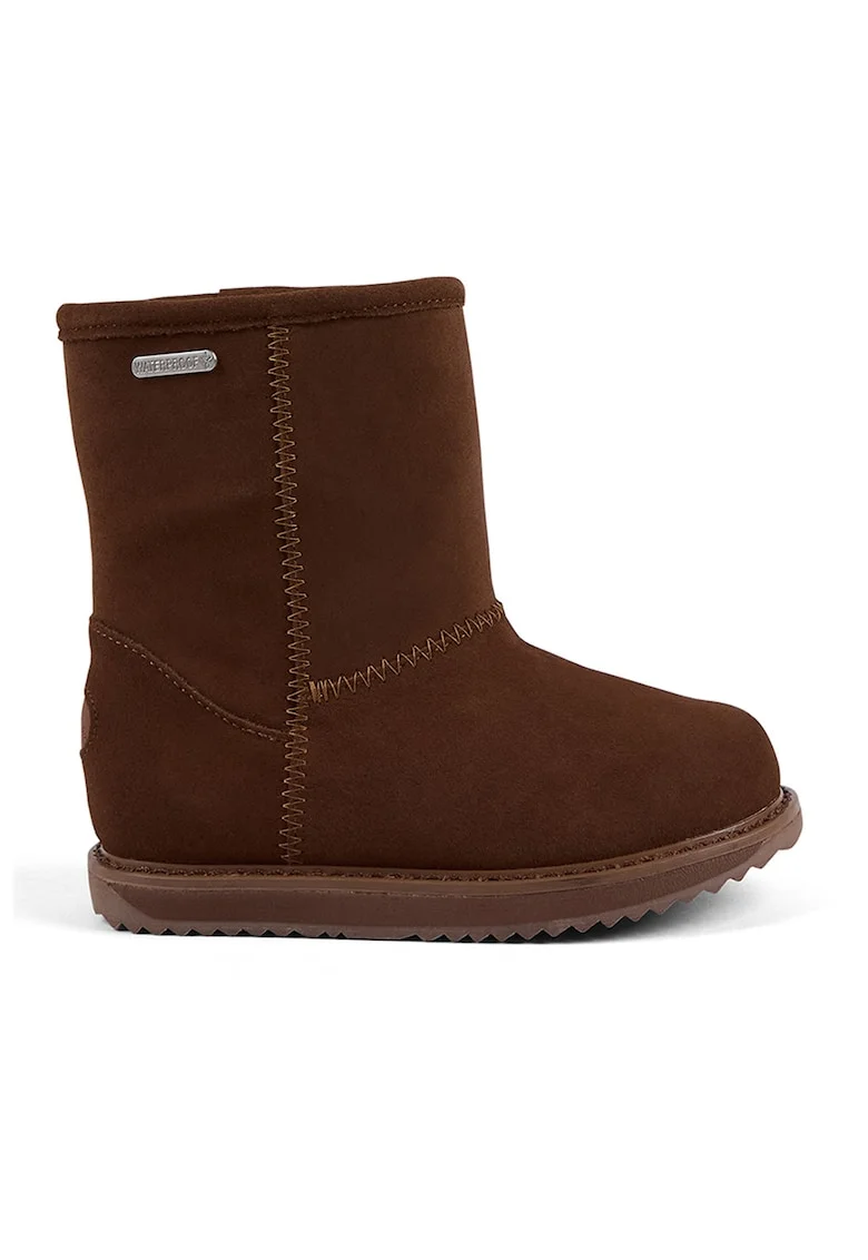 Ghete impermeabile de piele intoarsa, Caramel