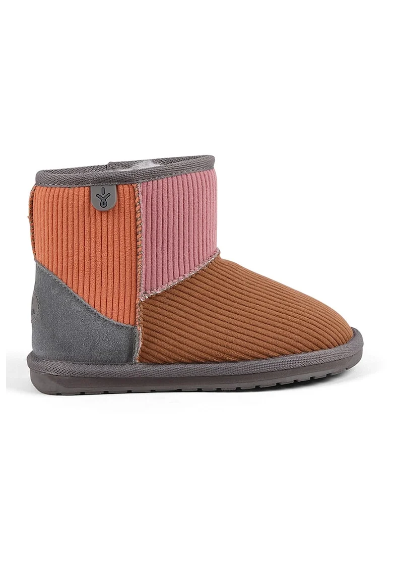 Ghete colorblock, Gri deschis/Caramel/Roz prafuit