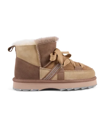 Ghete de piele intoarsa fara inchidere, Caramel/Bej deschis