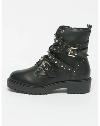 Ghete biker din piele ecologica, Gri antracit