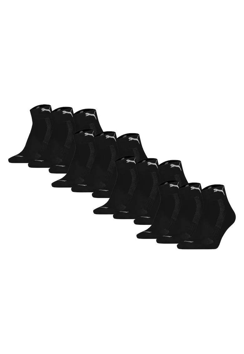 Set de sosete scurte unisex cu amortizare - 12 perechi, Negru