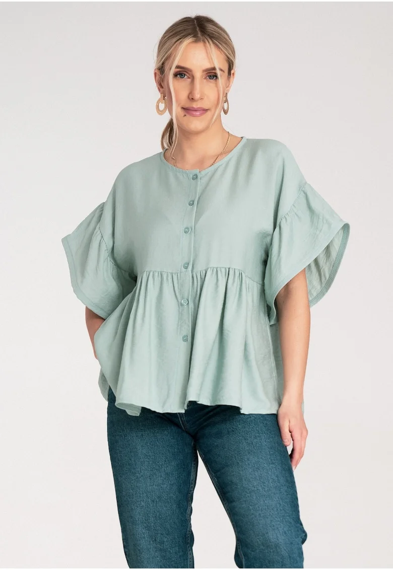 Bluza dama,  menta, croi lejer, bumbac,