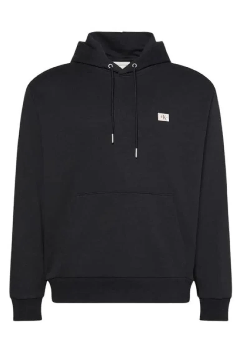 Hanorac barbati  LS EU 350TERRY BADGE HOODIE, Bumbac, Negru,
