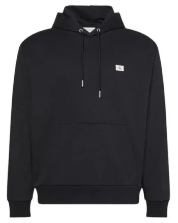 Hanorac barbati  LS EU 350TERRY BADGE HOODIE, Bumbac, Negru,