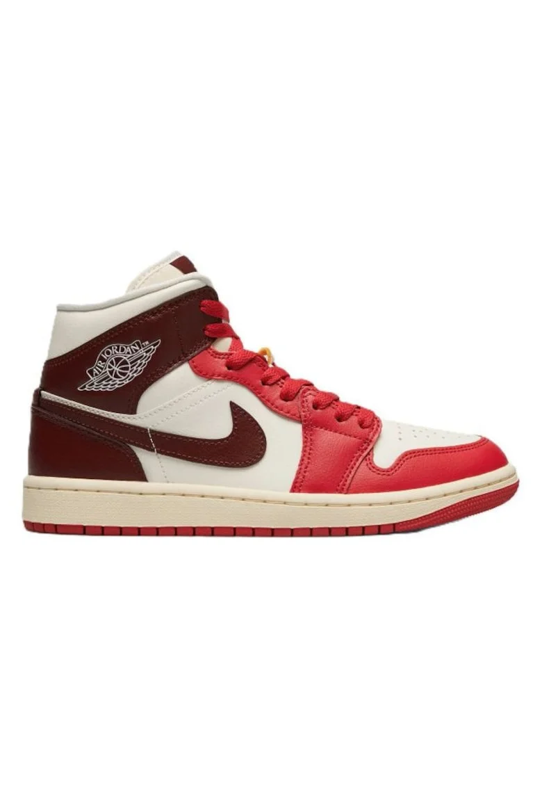 Pantofi sport dama  WMNS AIR JORDAN 1 MID, Piele ecologica, Bej, Bej