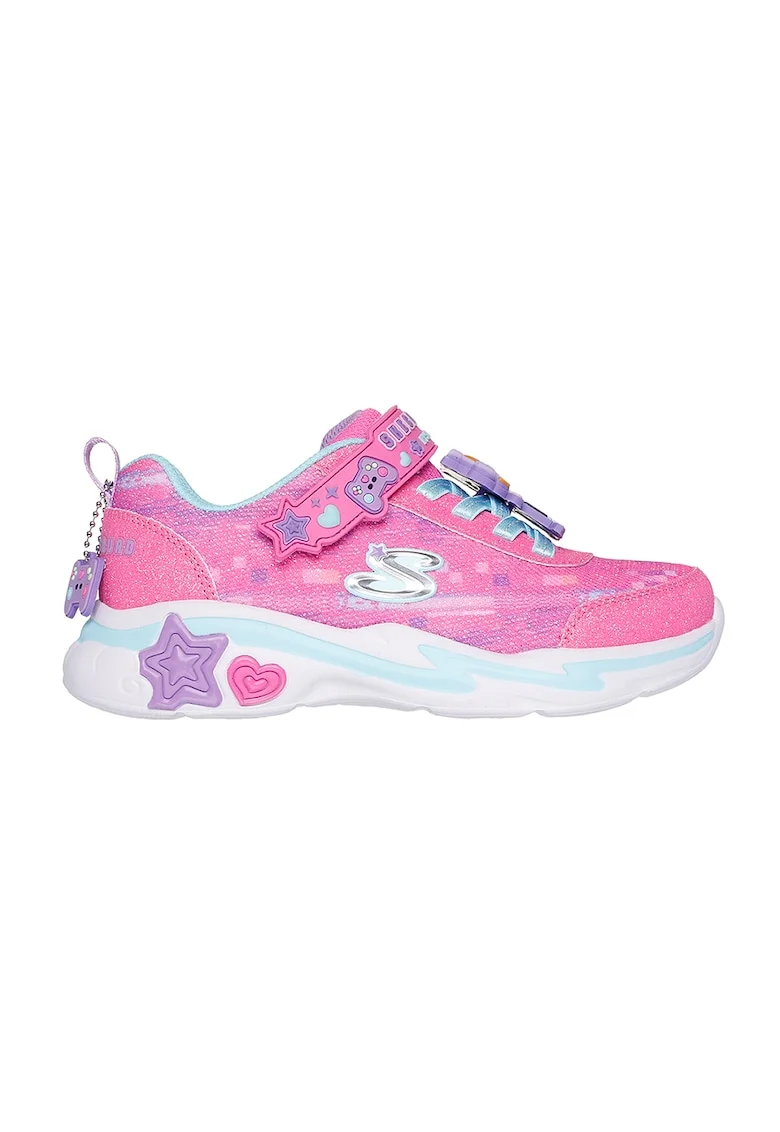 Pantofi sport din material textil cu aspect stralucitor Snuggle Sneaks, Lila/Roz