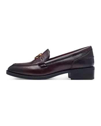 Pantofi loafer din piele ecologica cu model uni, Maro cognac