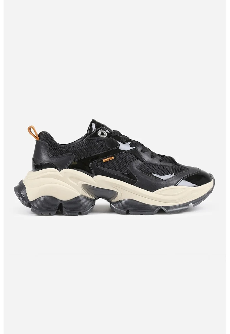 Pantofi sport cu insertii de plasa, Albastru inchis/Alb murdar
