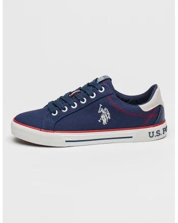 Tenisi low-cut cu logo brodat Rachel, Rosu/Bleumarin