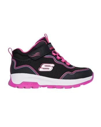 Pantofi sport impermeabili de plasa cu garnituri de piele ecologica, Negru/Fucsia